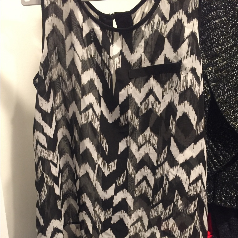 Sheer hi-lo tank top